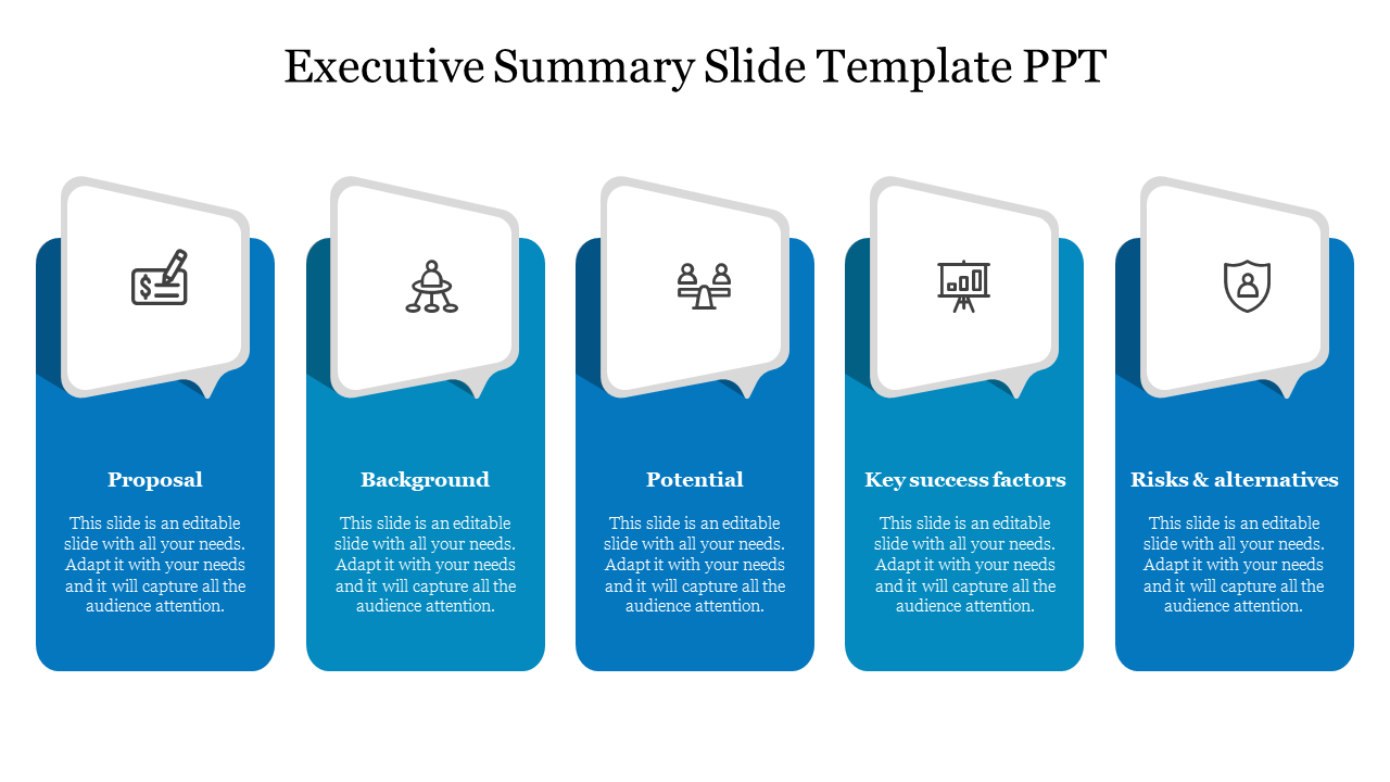 executive summary slide template ppt-Blue